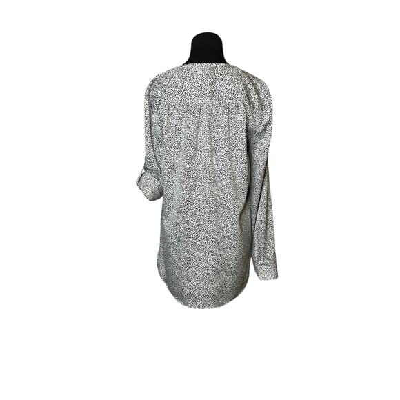 Ann Taylor white black polka dots long sleeves blouse size 4 - Picture 2 of 16